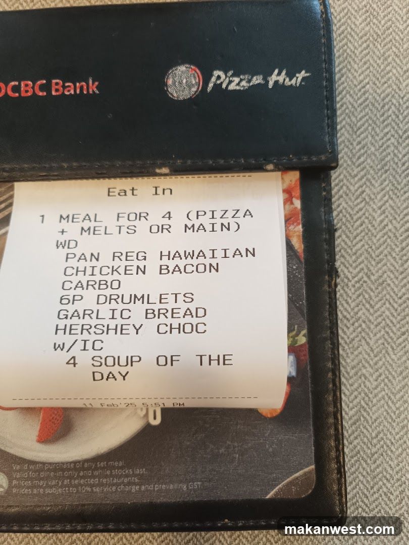 Pizza Hut Receipt