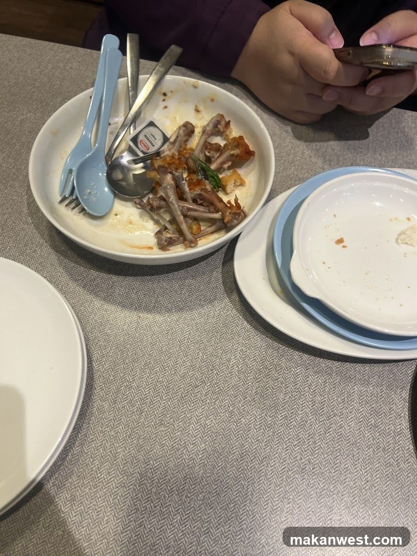 Table with leftover food