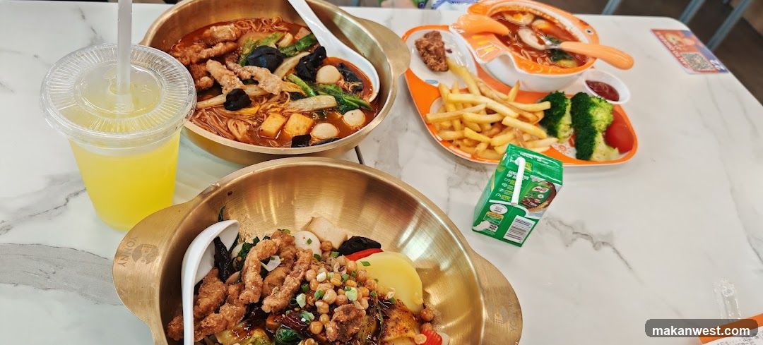 Table with food and drinks