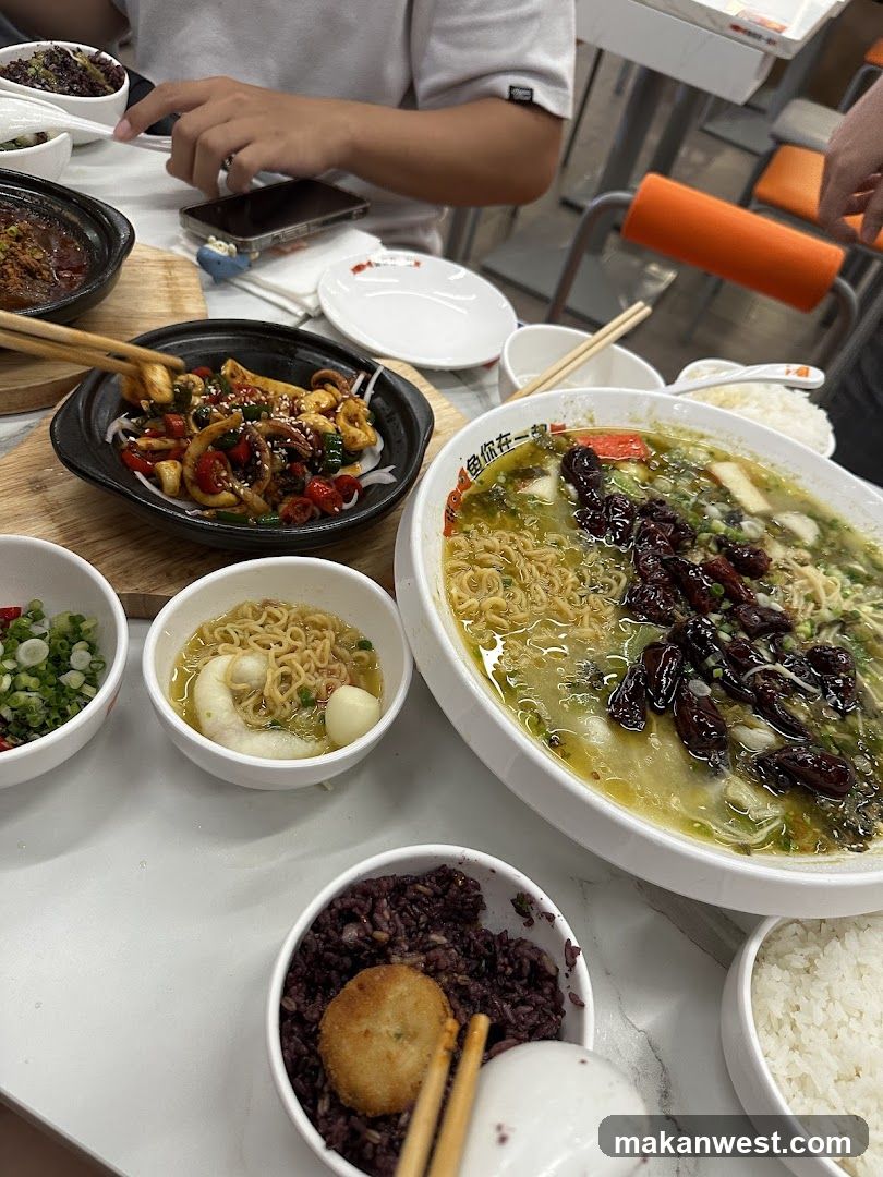 Table with various dishes