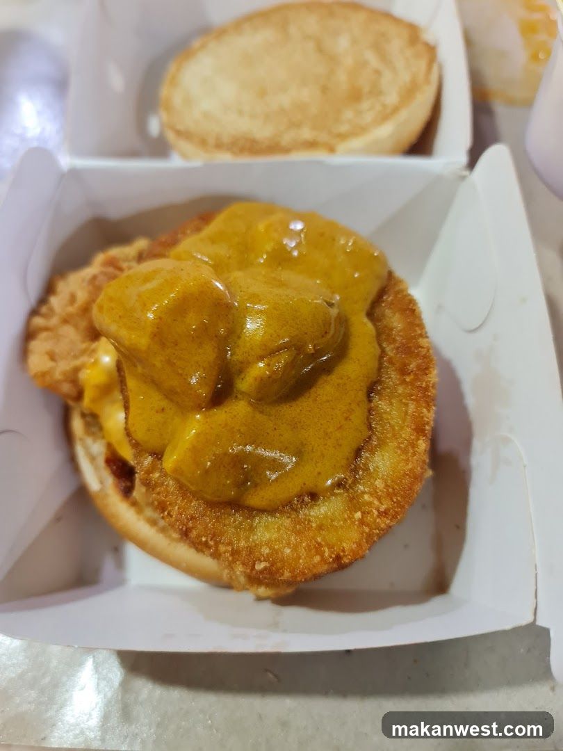 Burger with Yellow Sauce