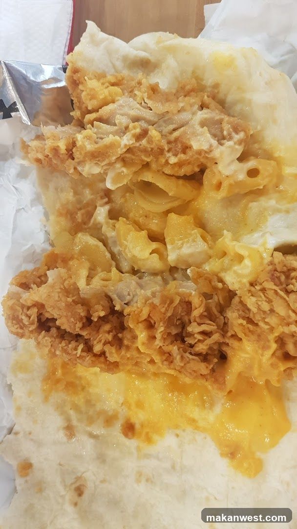 Fried Chicken and Macaroni and Cheese Wrap