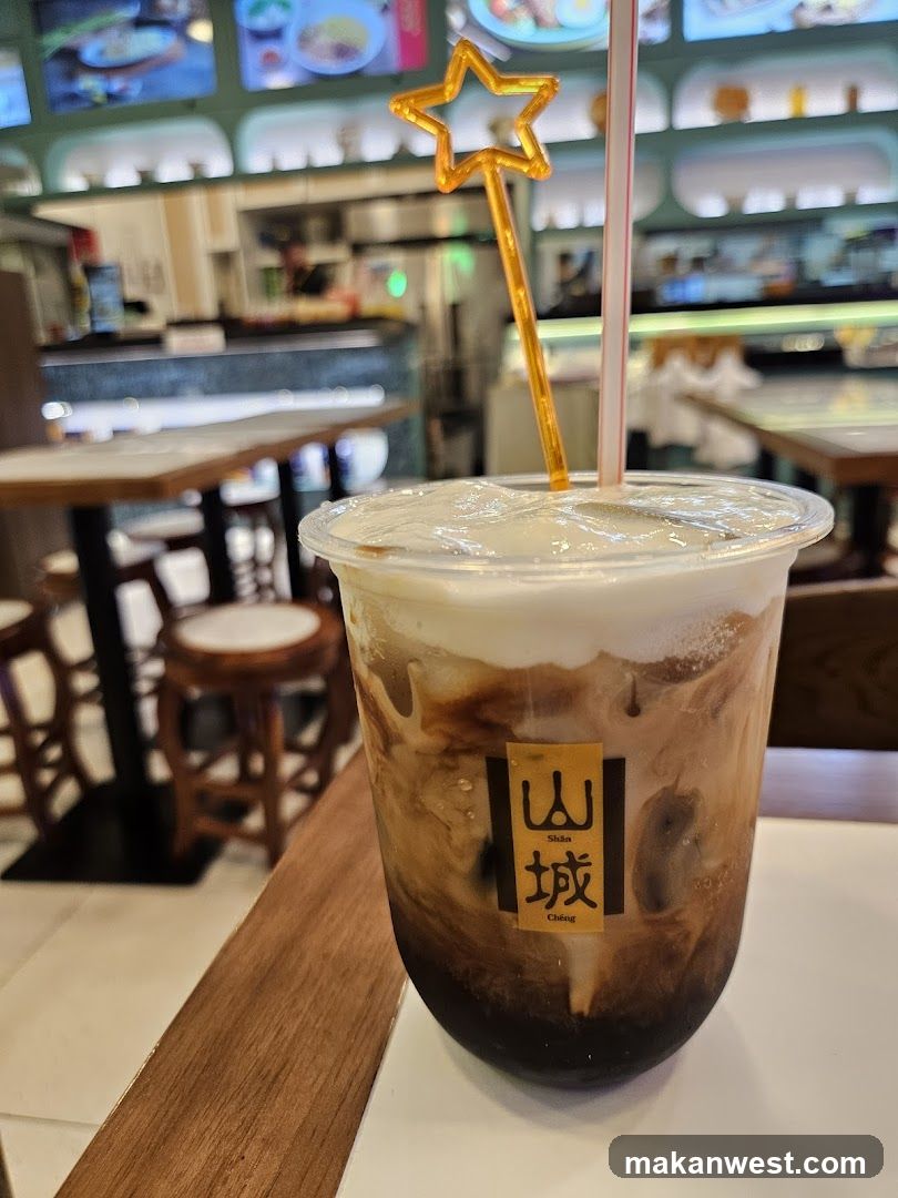 Iced Coffee with Cream and Star Stirrer