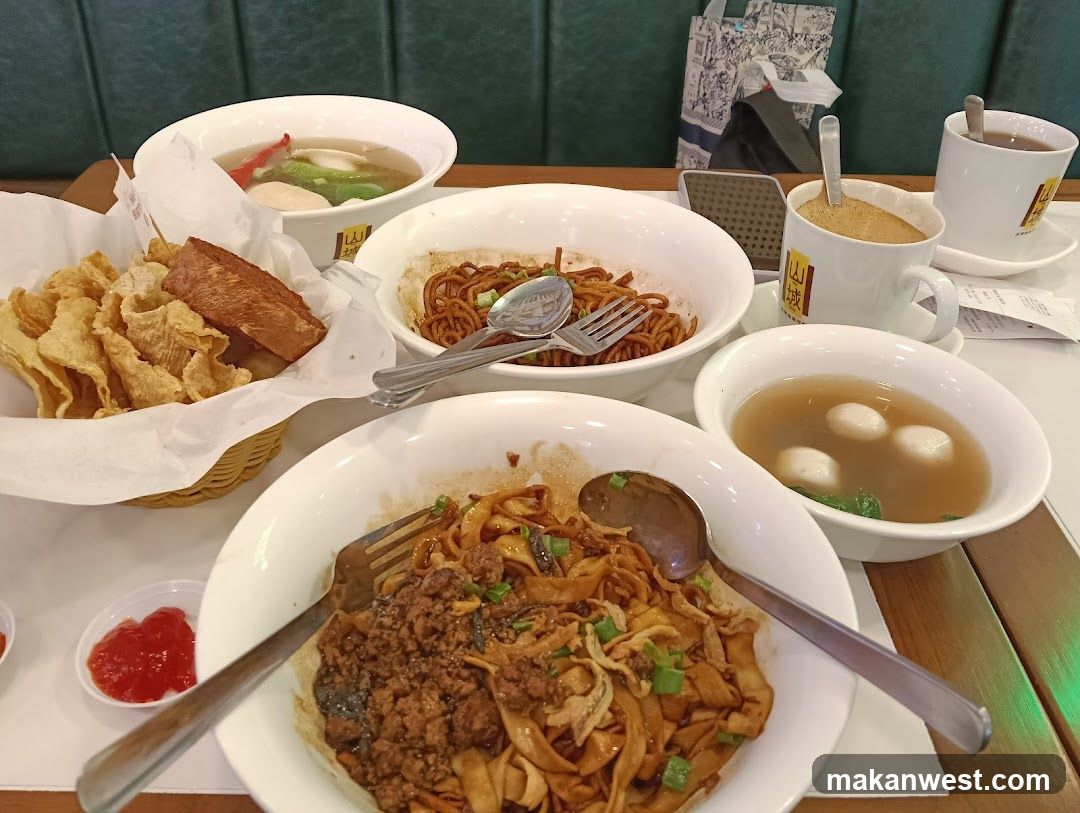 Table with food and drinks