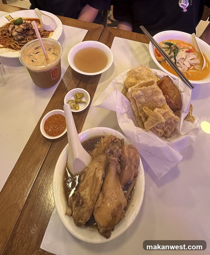 Table with various dishes and drinks