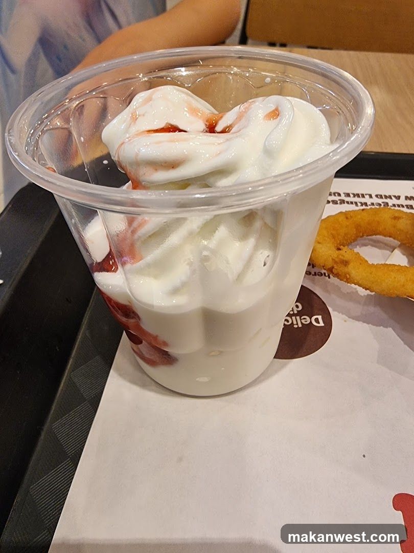 Ice Cream Sundae with Strawberry Topping