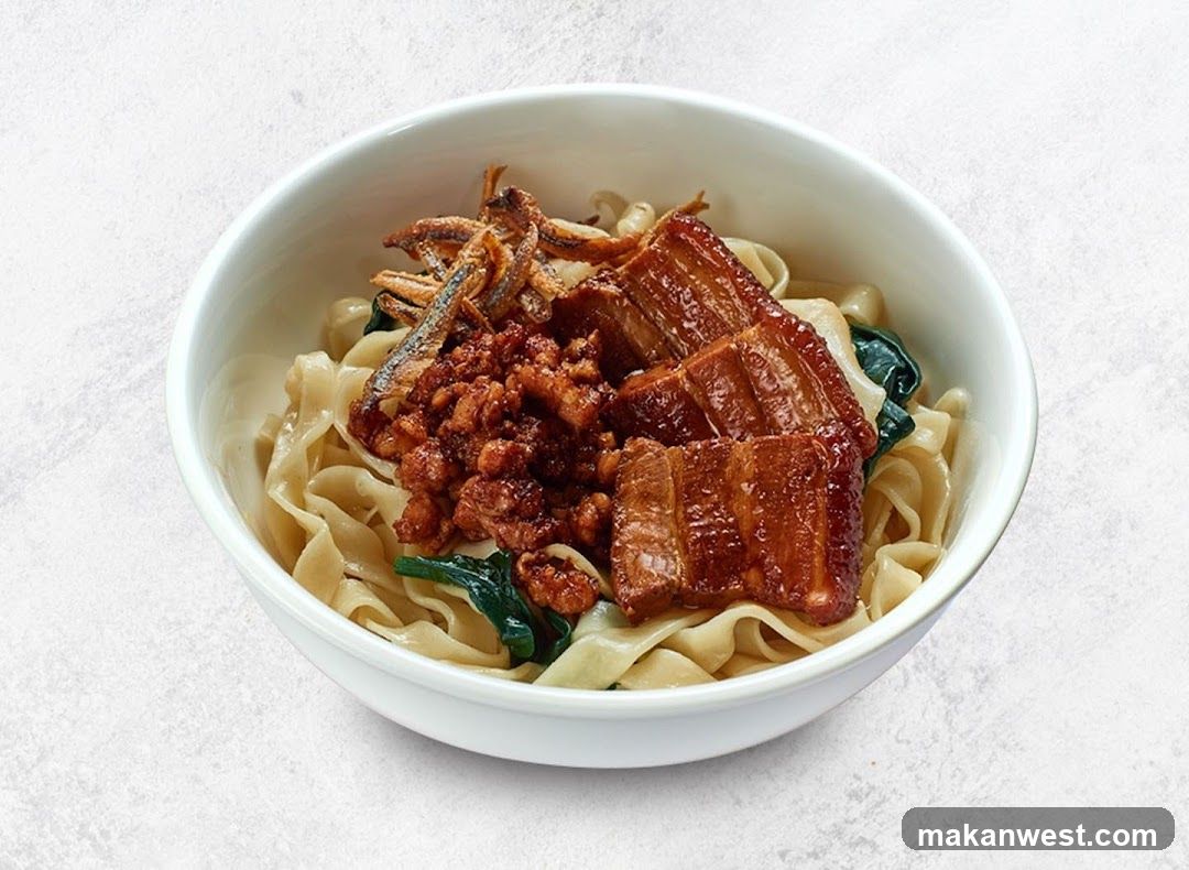 Noodles with Braised Pork Belly and Anchovies
