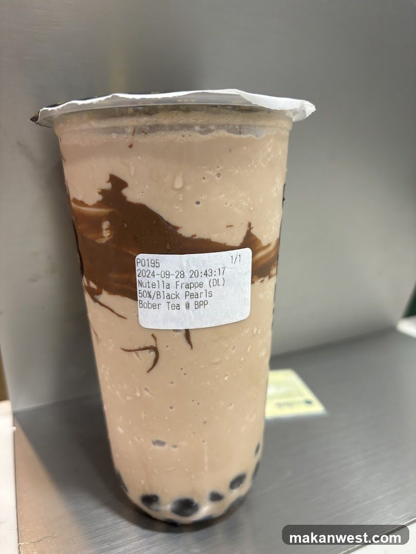 Nutella Frappe with Black Pearls