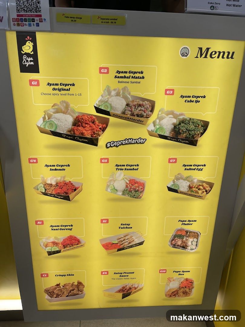 Papa Ayam Menu