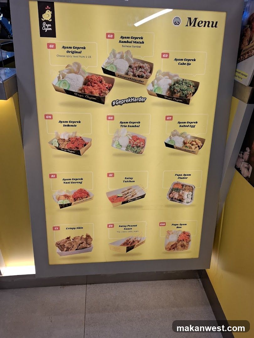 Papa Ayam Menu