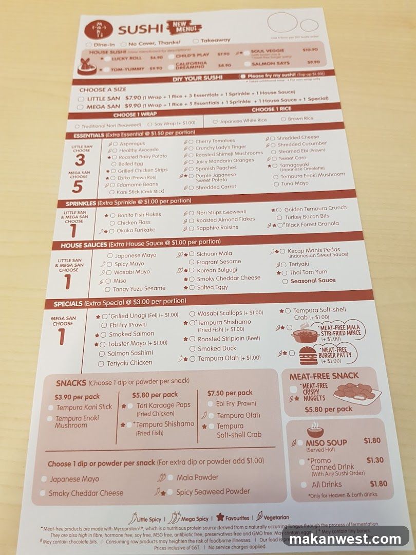 SUSHI NEW MENU