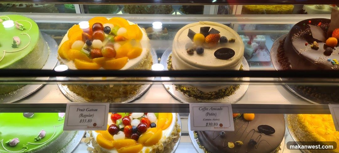 Cakes in a Display Case