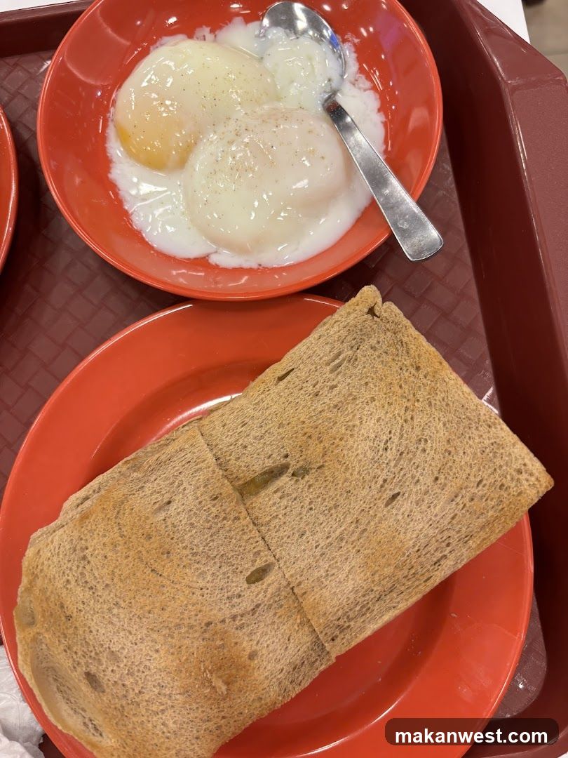 Soft-boiled eggs and toast