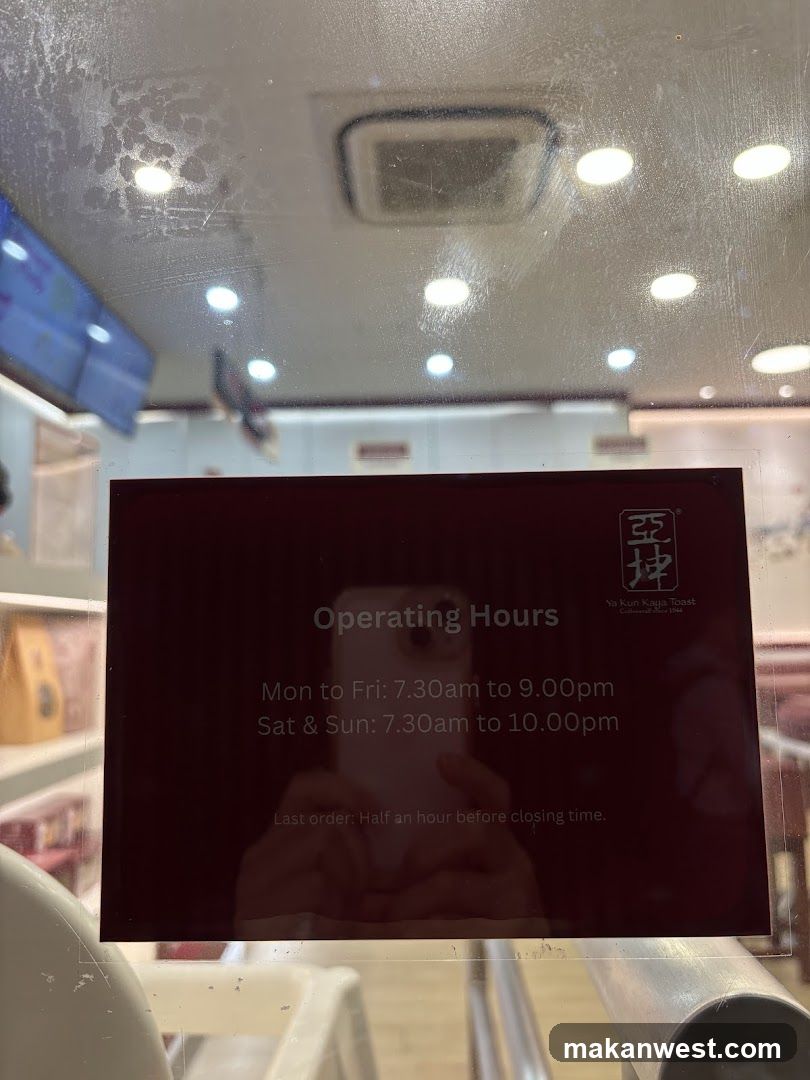 Operating Hours Sign