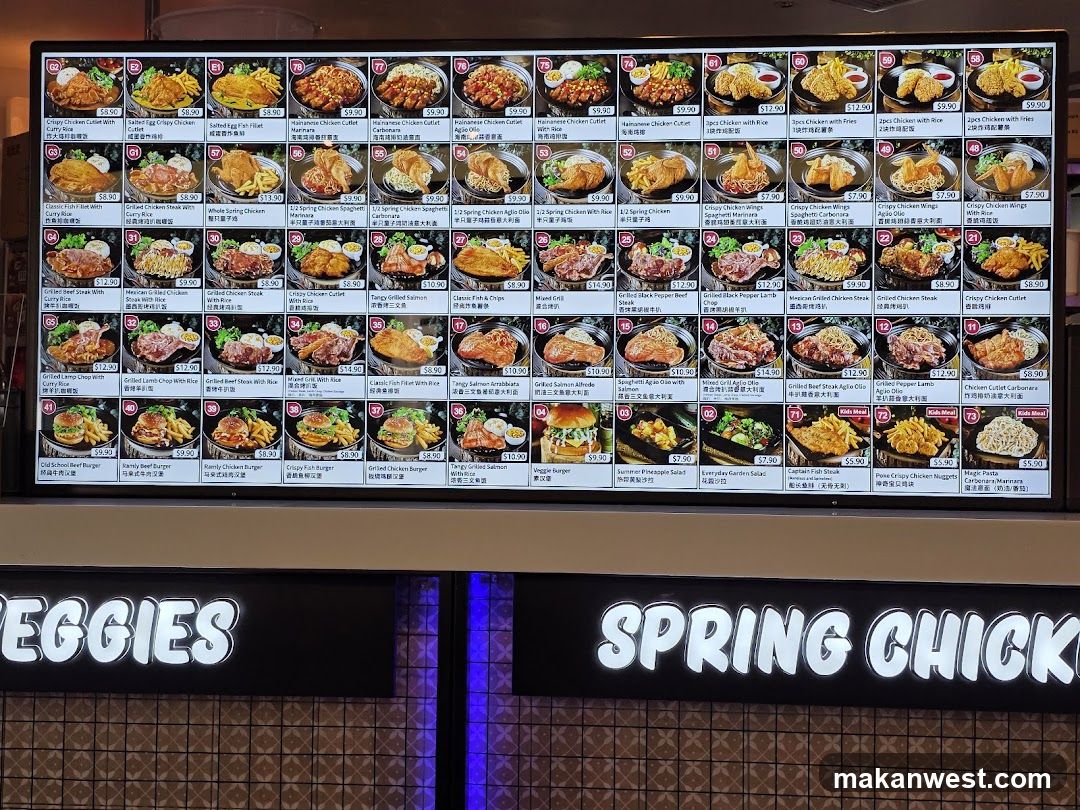 Spring Chicken Menu