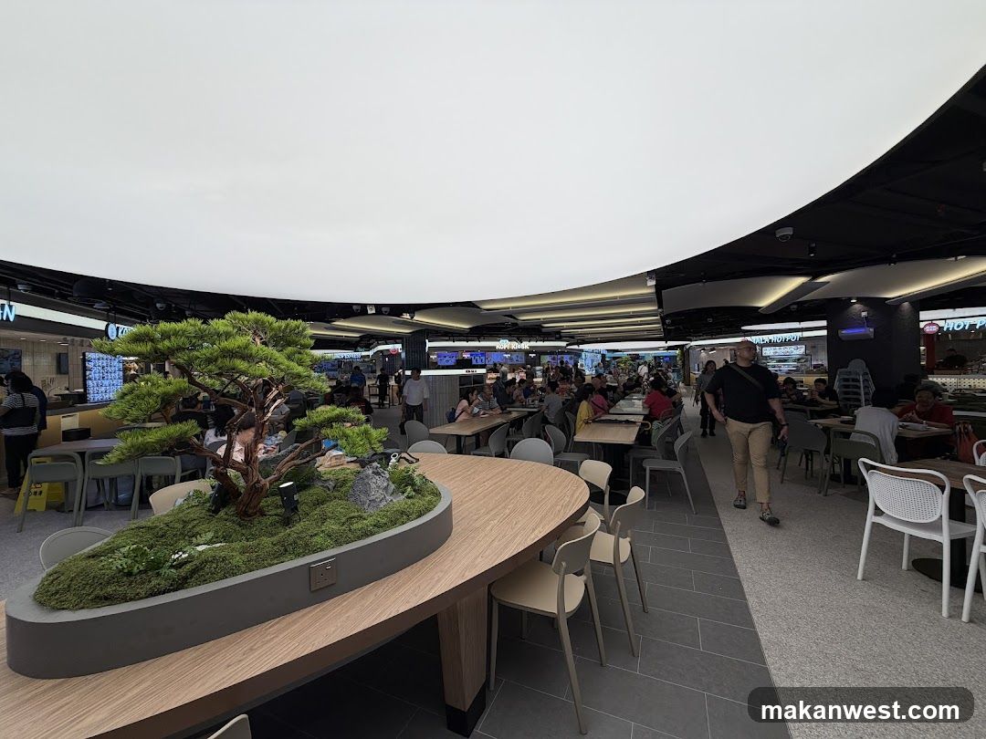 Food Court with Bonsai Centerpiece