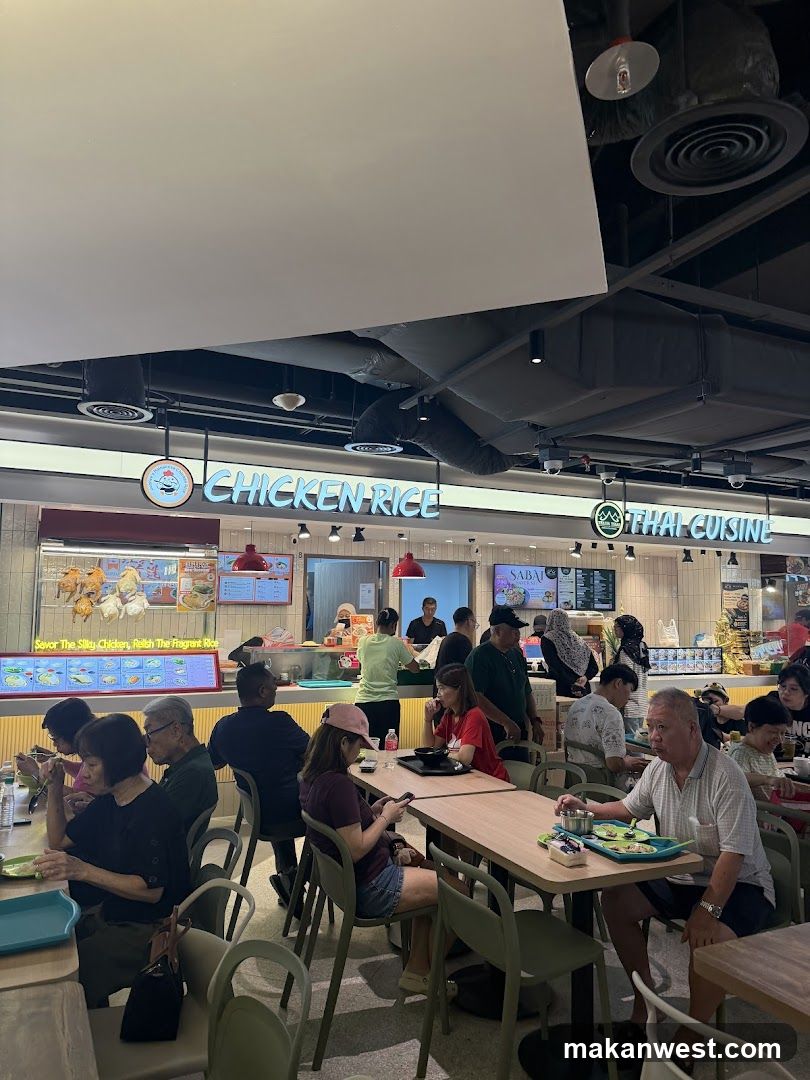 Food court with people dining