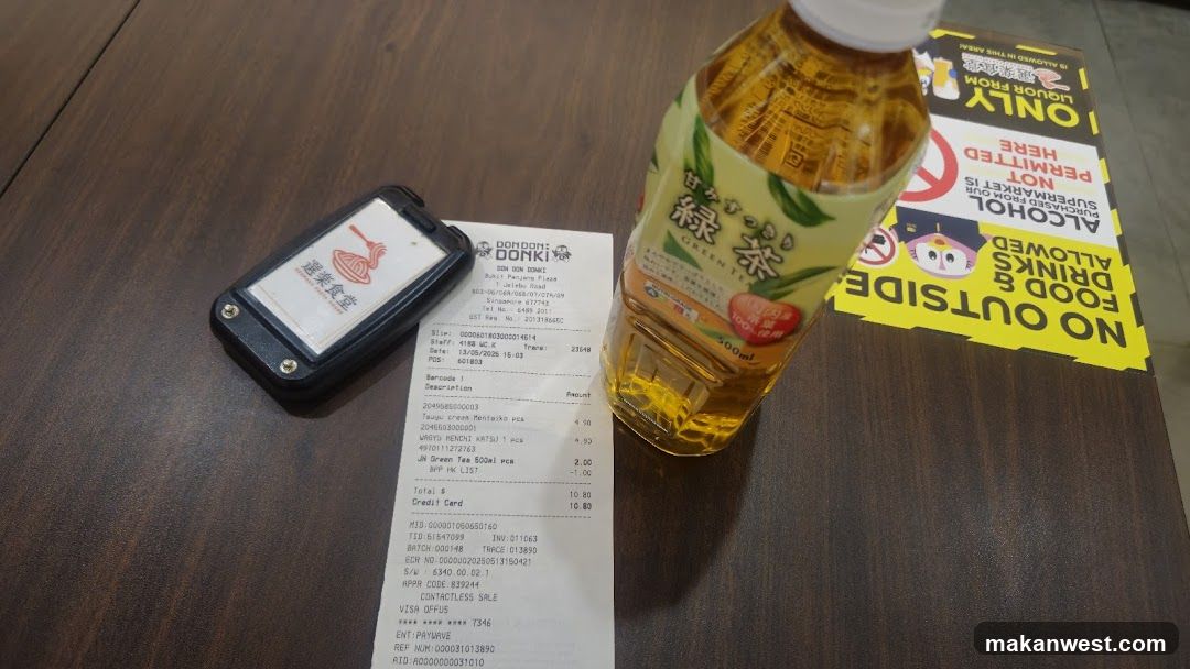 Receipt and Green Tea