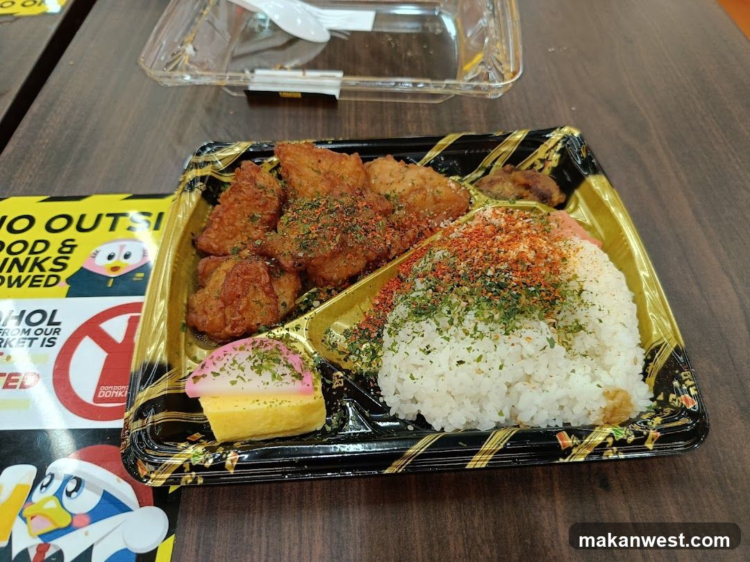 Bento Box with Fried Chicken and Rice