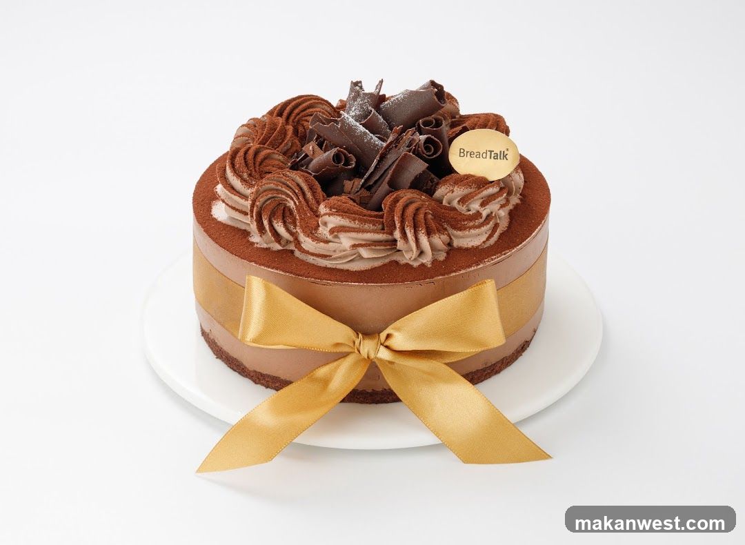 Chocolate Cake with Gold Ribbon