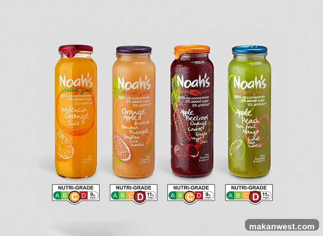 Four bottles of Noah's juices