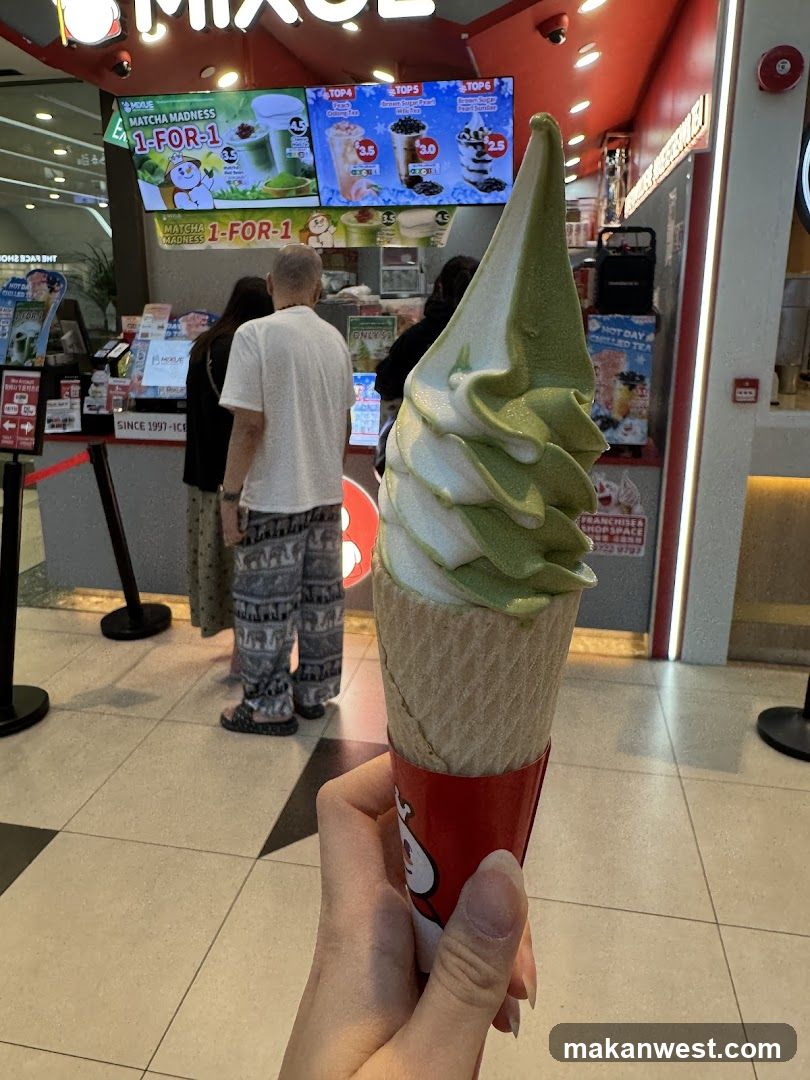 Soft serve ice cream cone