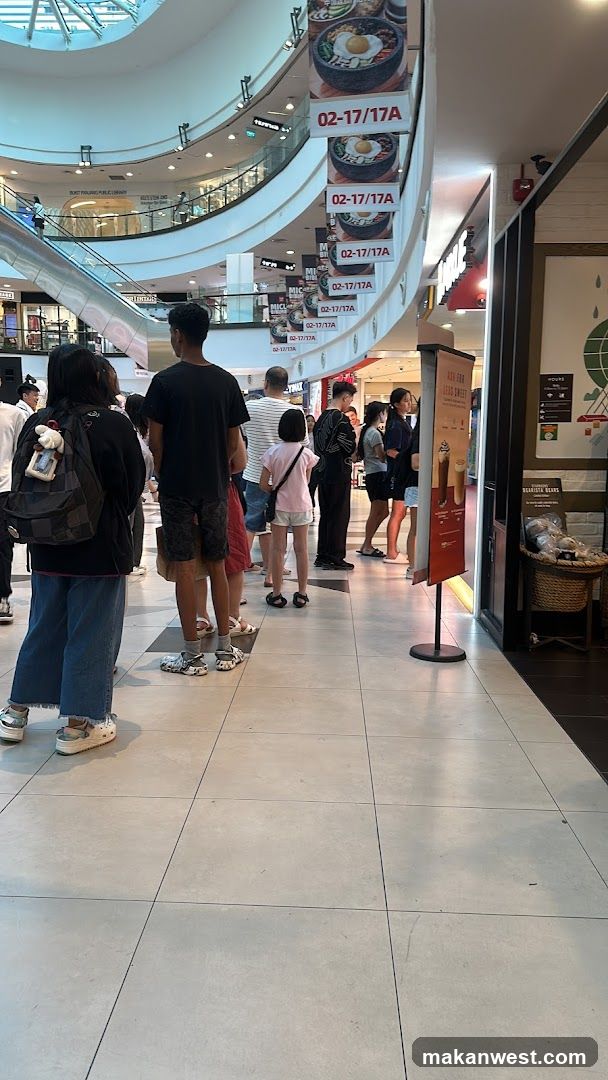 People in a mall queue