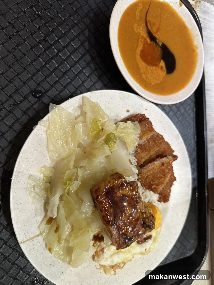 Meal with Curry and Fried Pork