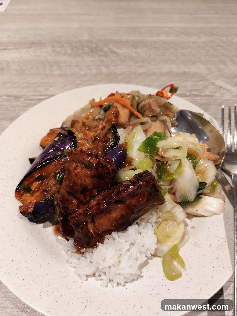 Plate of food with rice