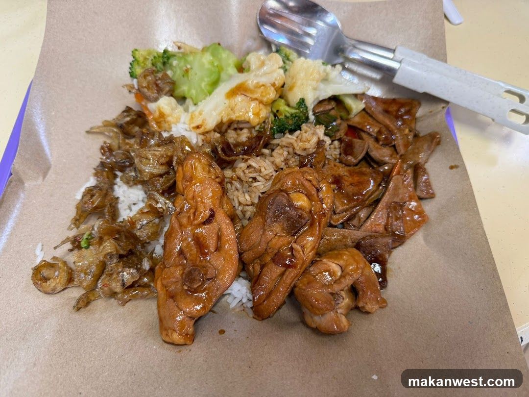 Rice dish with various toppings