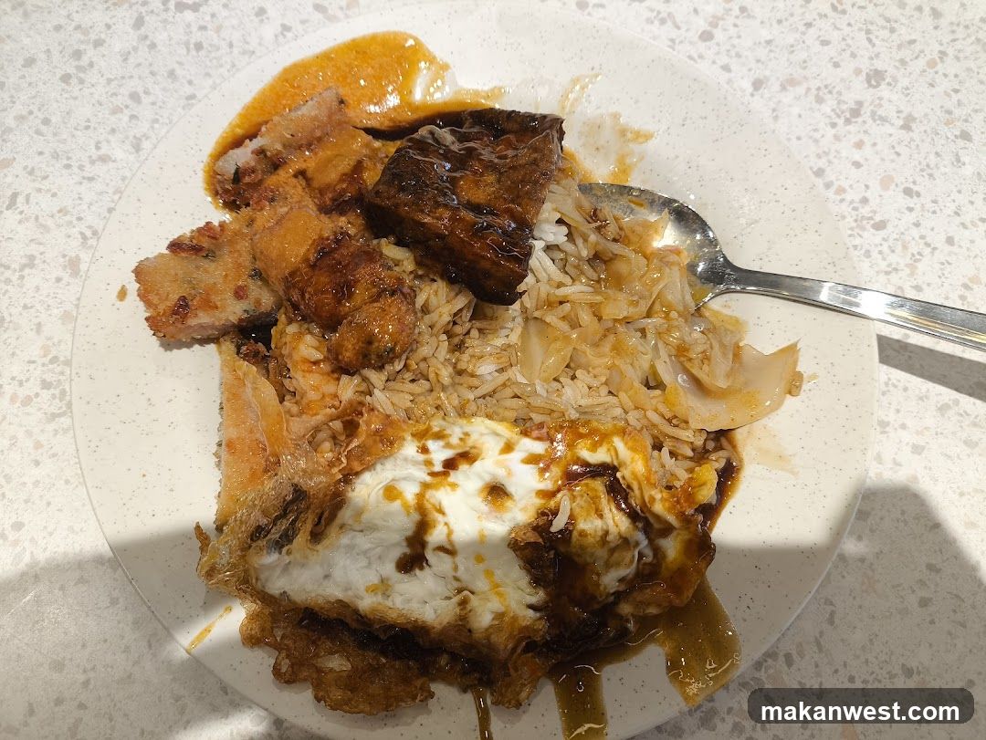 Plate of Rice with Various Toppings