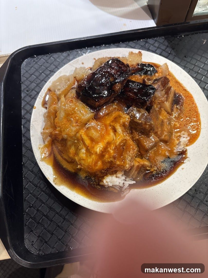 Plate of food with rice and meat