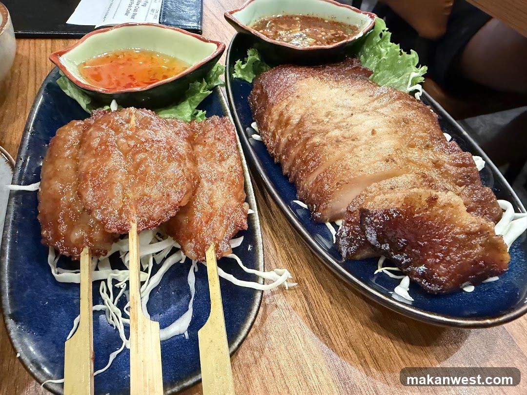 Two Plates of Grilled Meat with Dipping Sauces