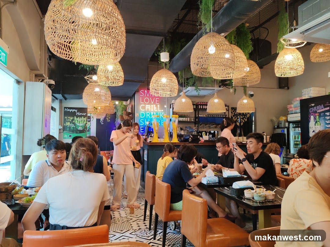 Restaurant Interior with Patrons