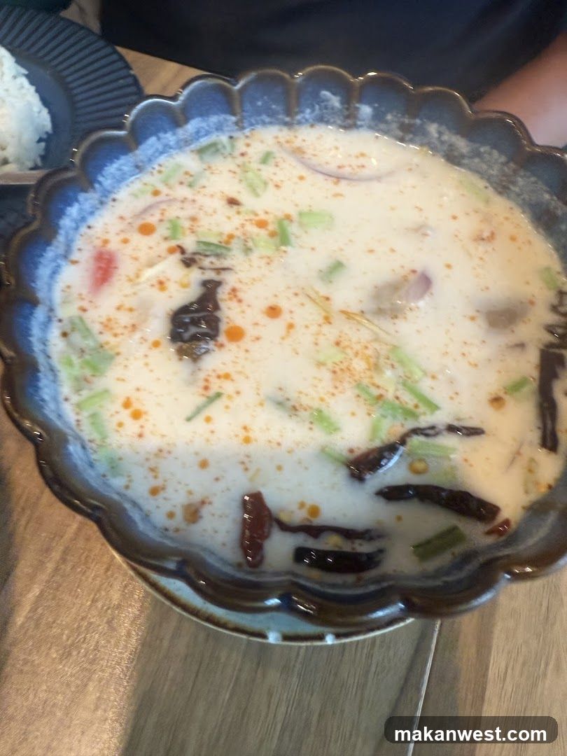 Creamy Soup with Chili and Herbs