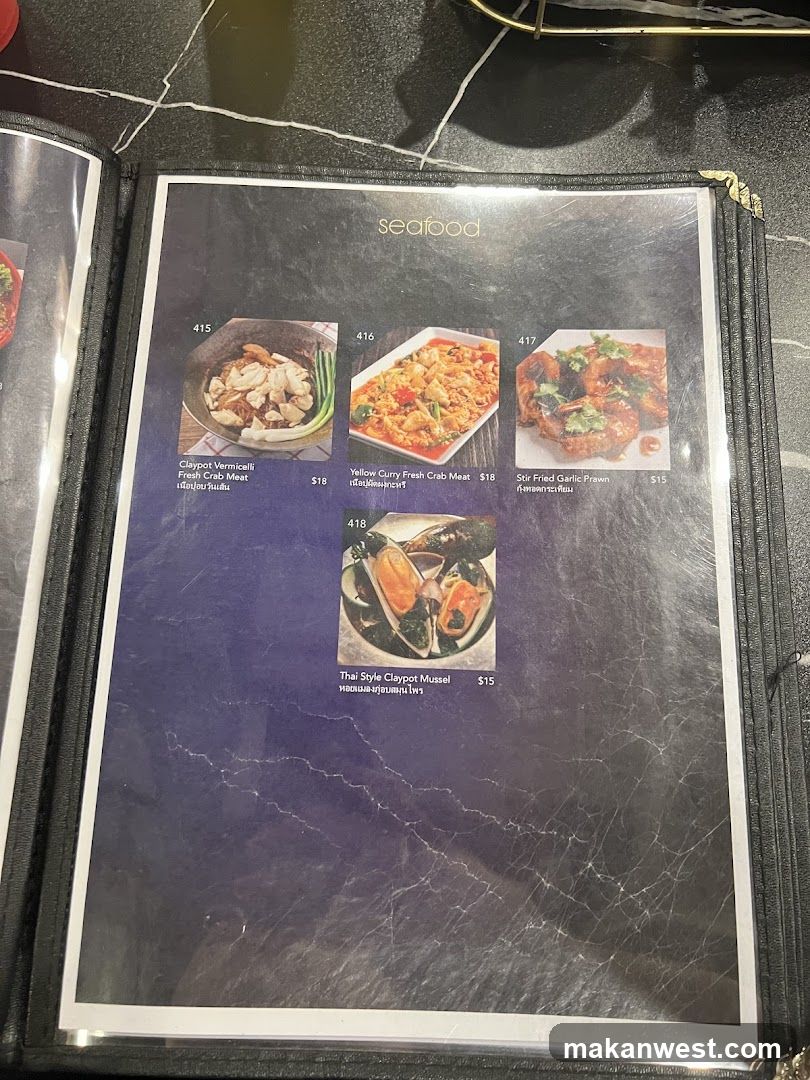 Seafood Menu