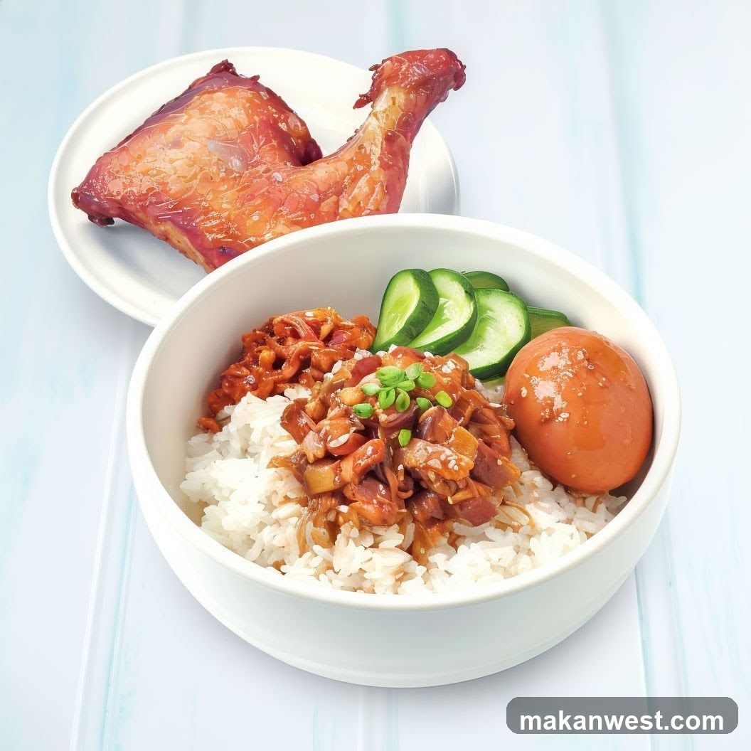 Braised Pork Rice with Chicken Leg