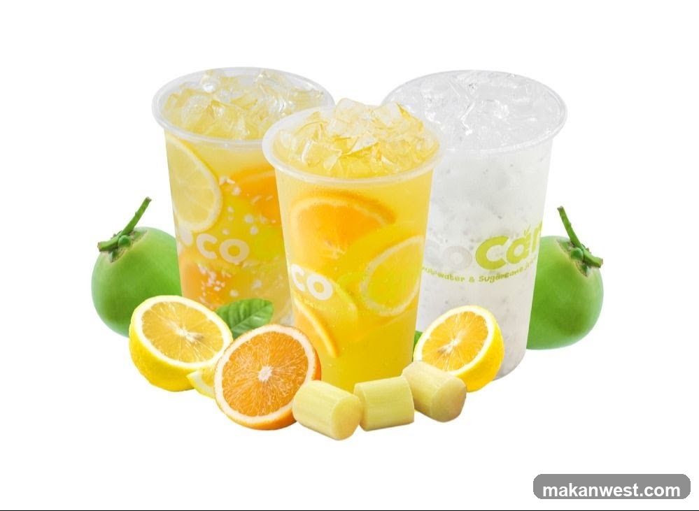 Coconut water and sugarcane drinks