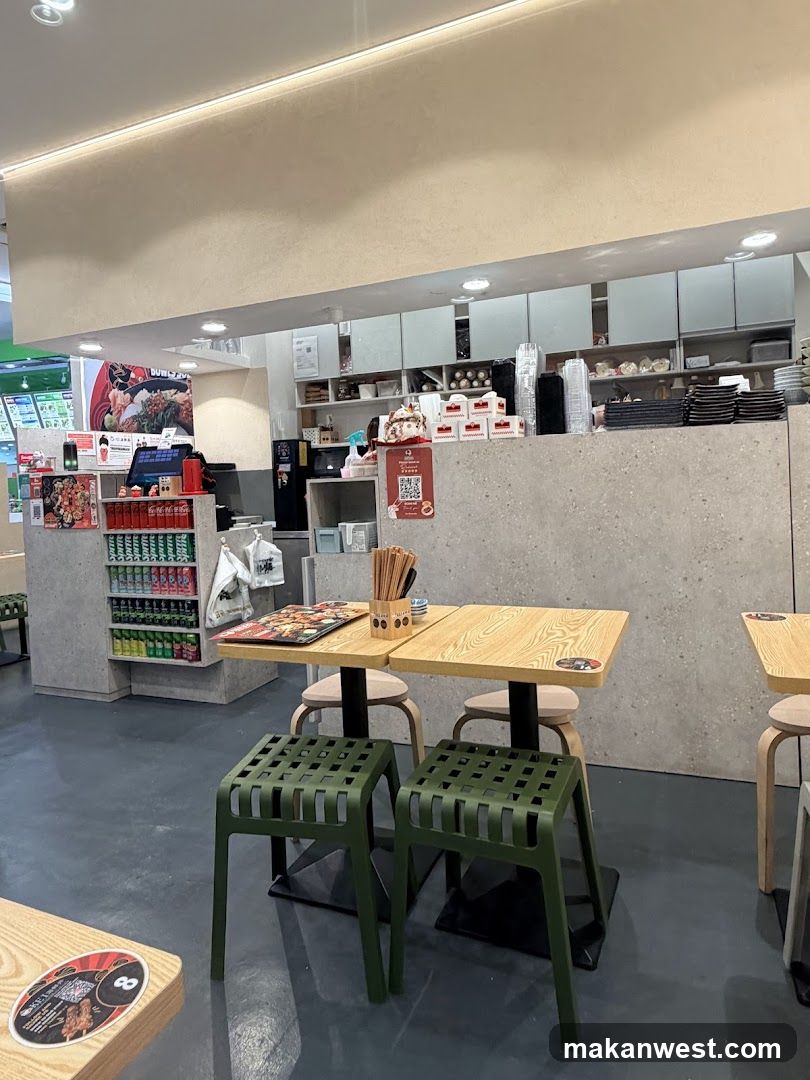 Restaurant Interior with Tables and Counter