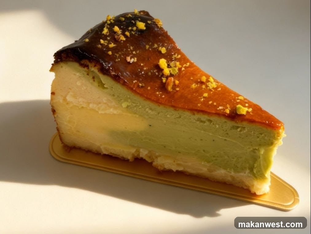 Slice of Matcha Cheesecake