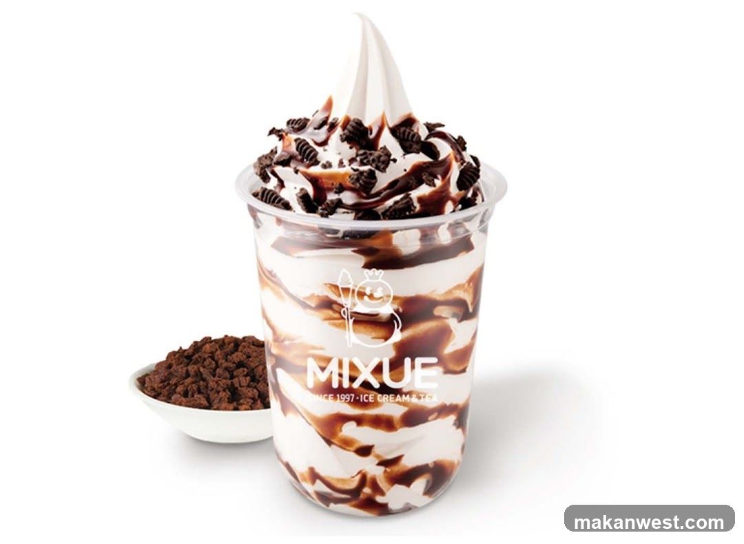 Ice Cream Sundae with Chocolate Drizzle and Cookie Crumble