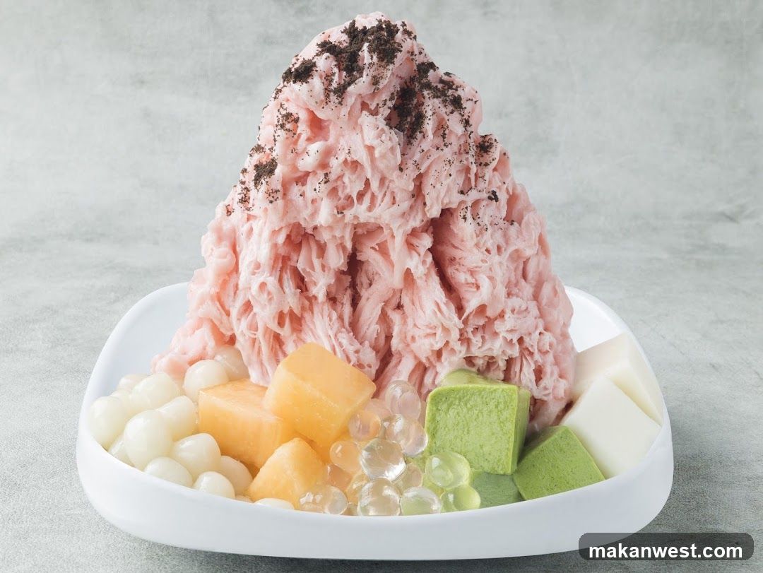 Pink Shaved Ice Dessert