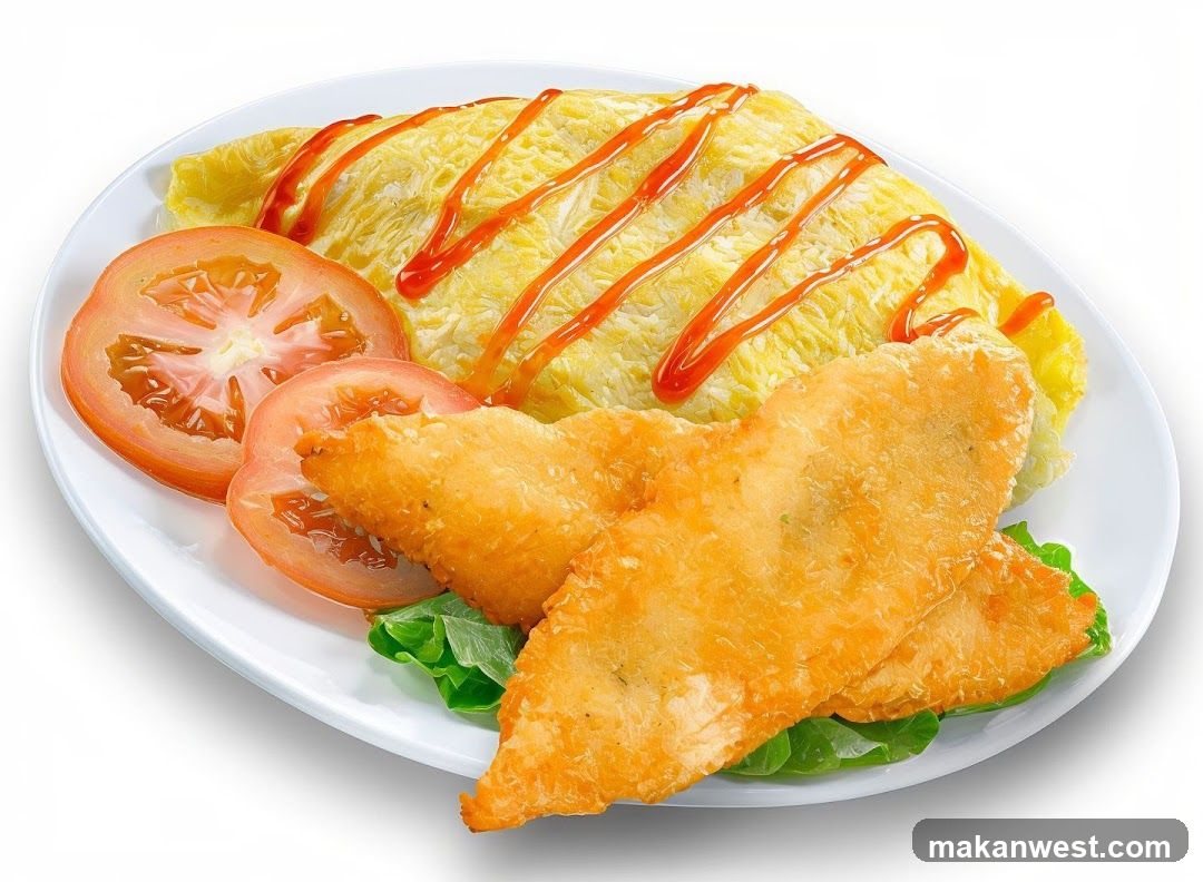 Omelette with Fried Fish