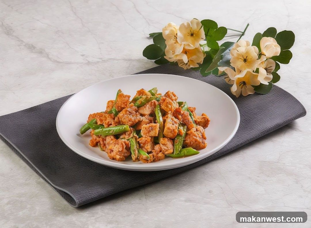 Stir-fried dish with green beans