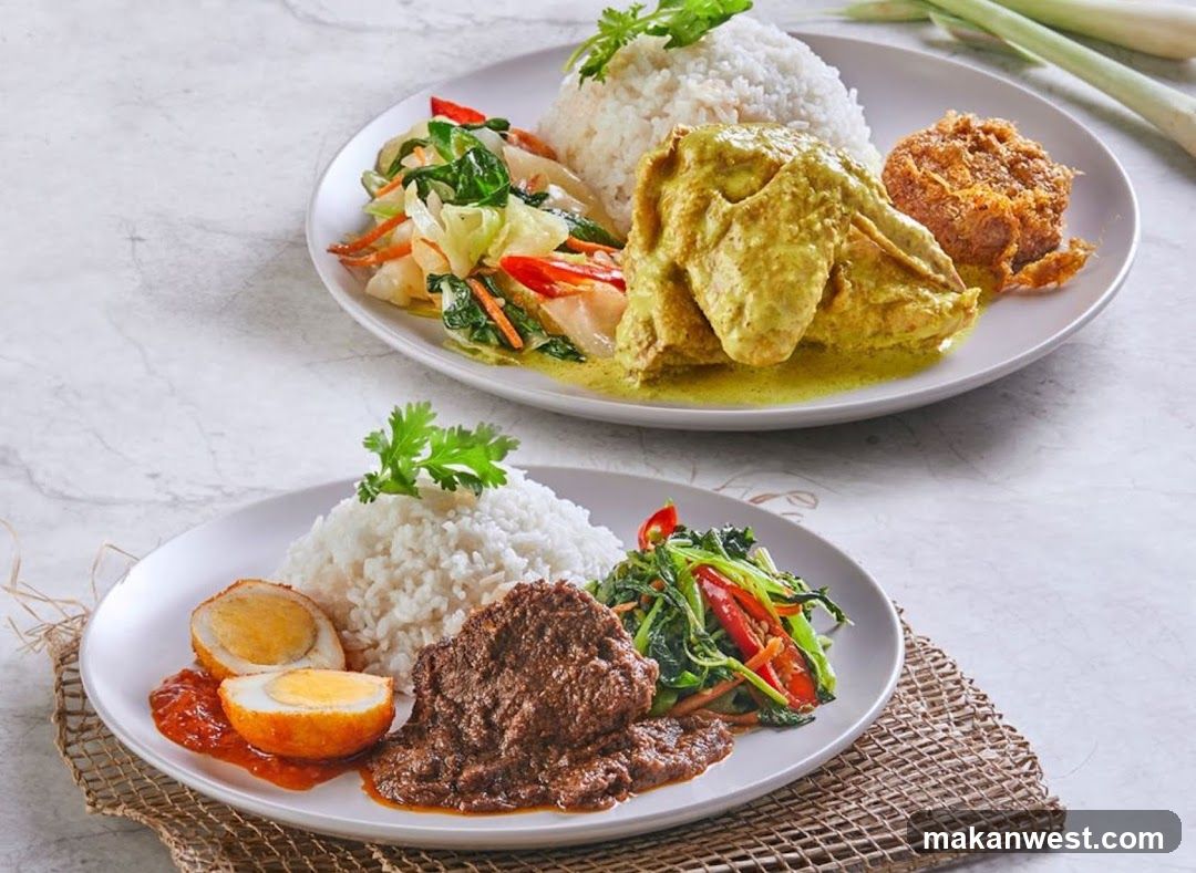 Two plates of Indonesian food
