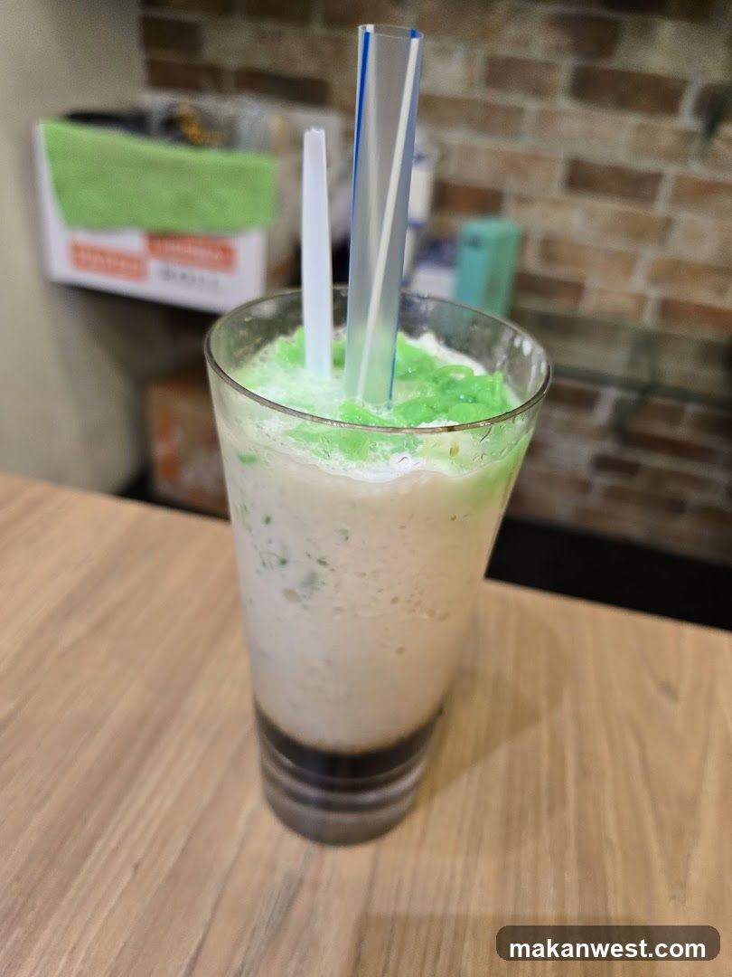 Iced Drink with Green Topping