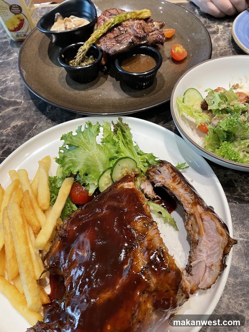 Barbecue Ribs and Steak Dinner
