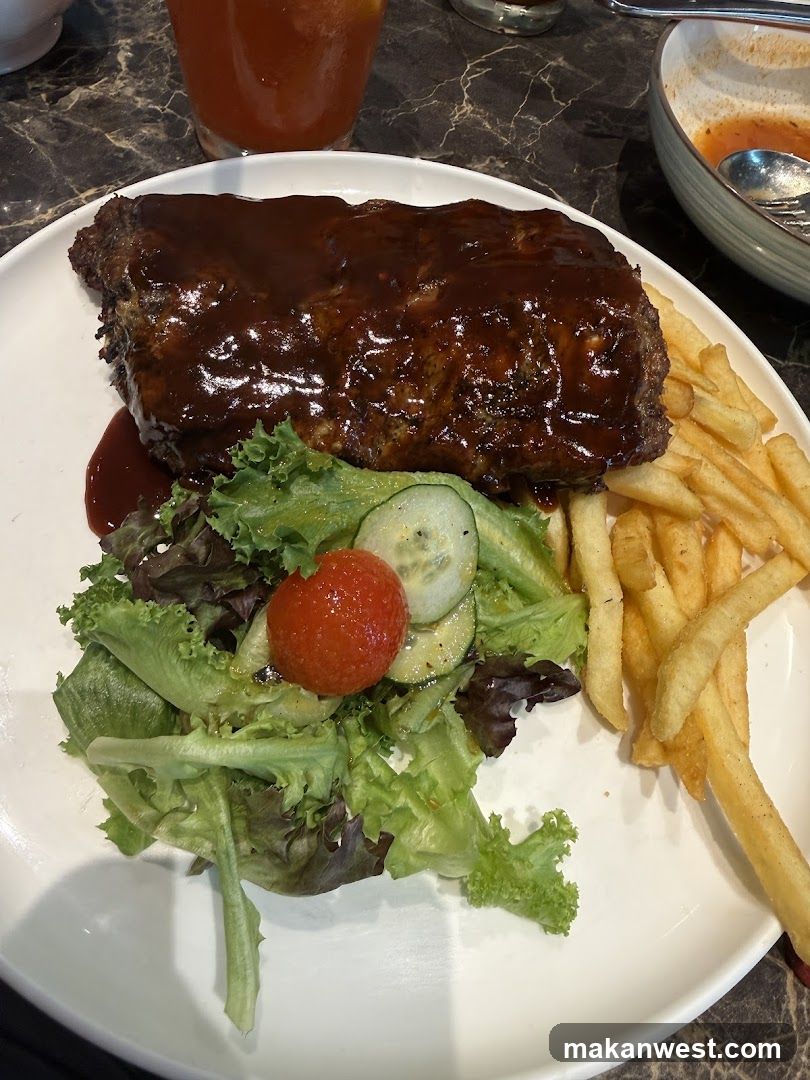 BBQ Ribs with Fries and Salad