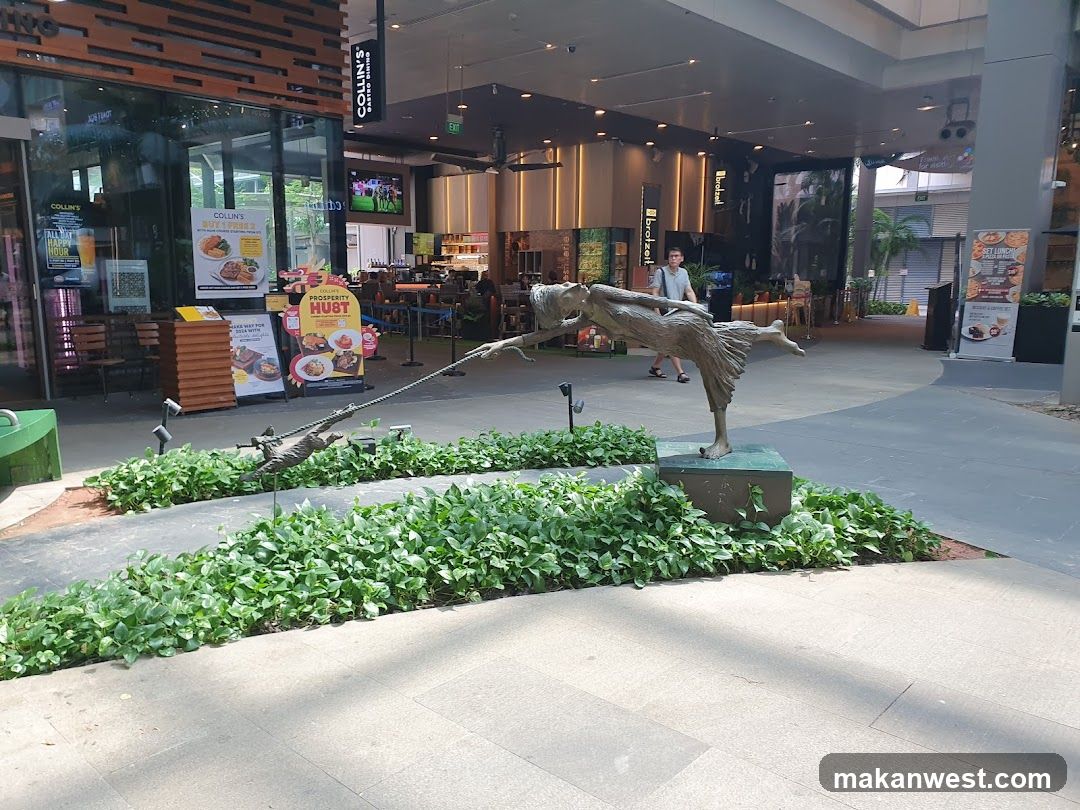 Outdoor sculpture in a plaza