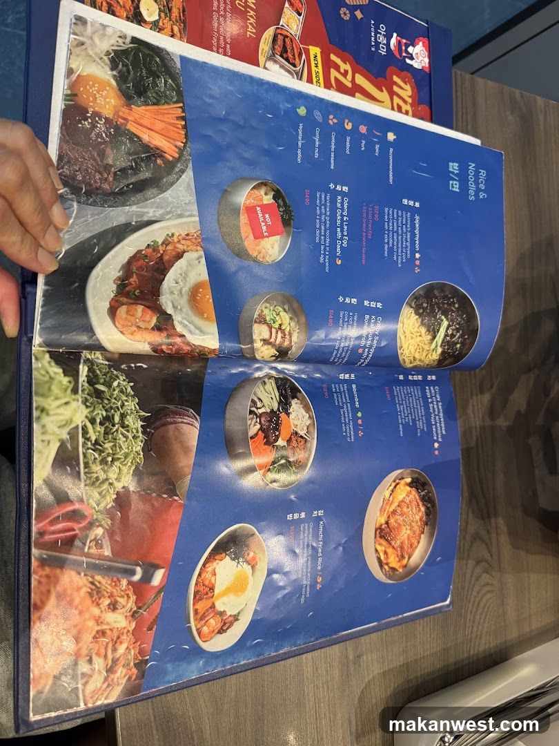Ajumma's Menu